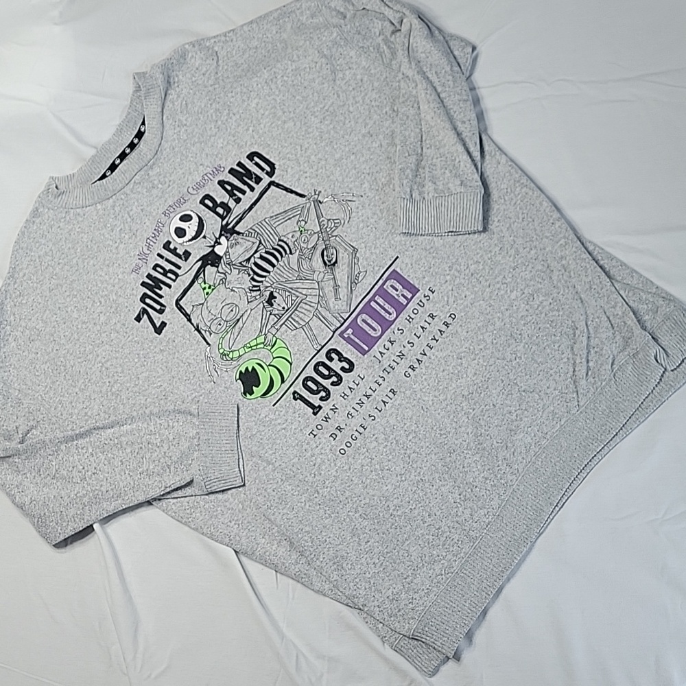 Awesome Nightmare Before Christmas Zombie Band Oversized sweater shirt, XL